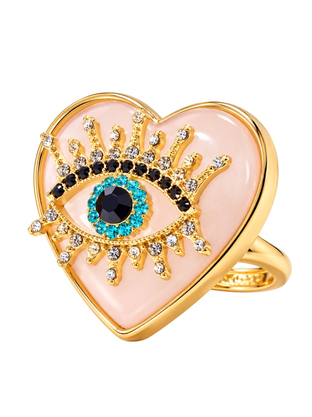Kurt Geiger London Evil Eye Quartz Heart Cocktail Ring